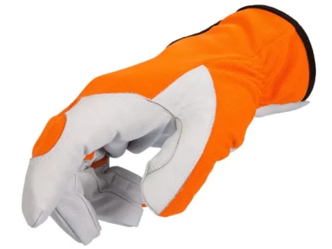 Mănuși de piele anti-tăiere, repelente, culoare portocaliu, mărime 11/XL - imagine 1
